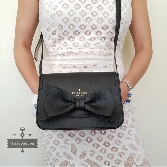 Kate spade NY Hanni Vanderbilt place black bow bag - Picture 2 of 6